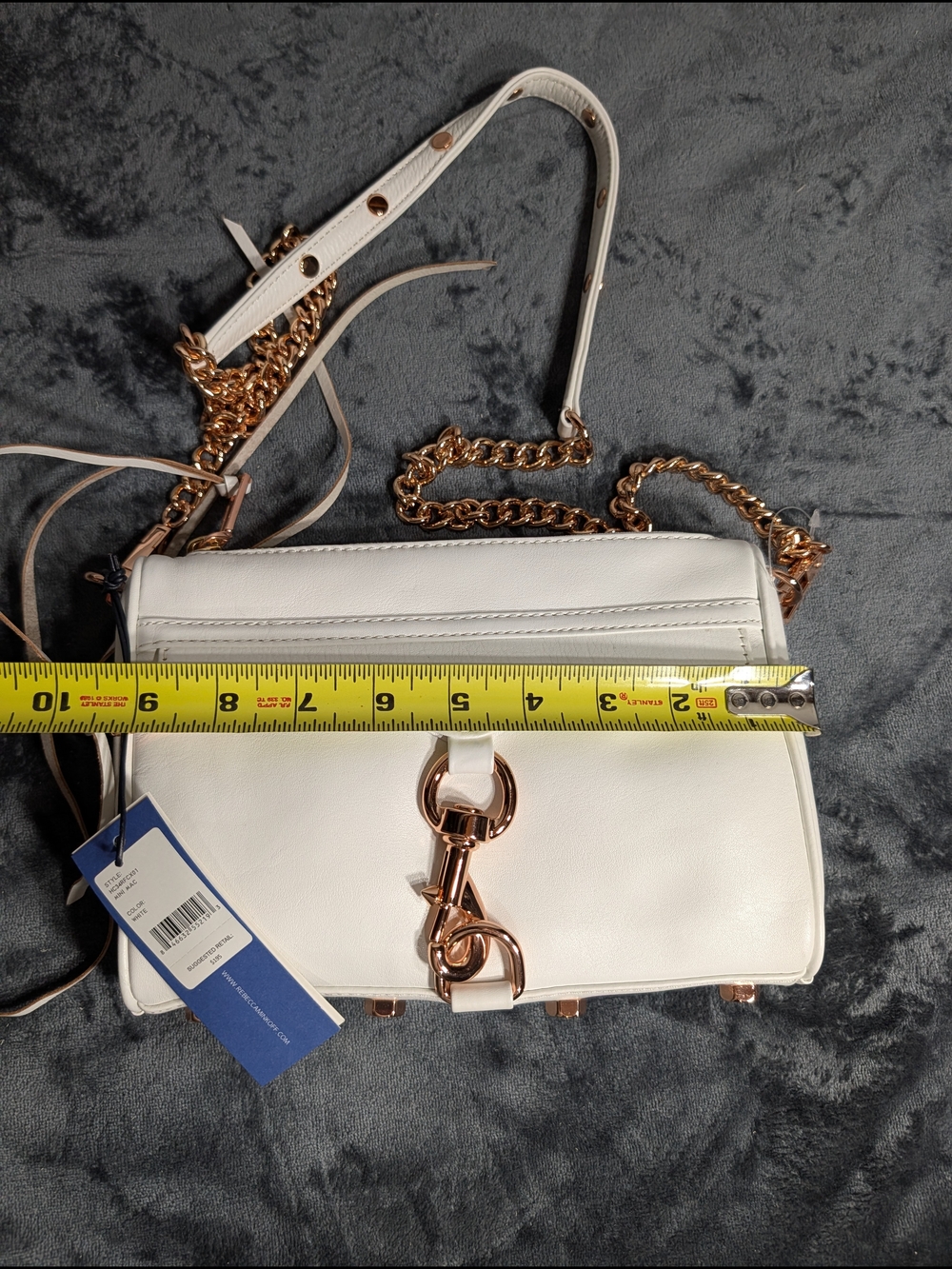 Rebecca Minkoff White Crossbody Bag with Rose Gold Hardware
